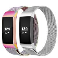 LNOOIU Replacement Bands Compatible with Fitbit Charge 3, Stainless Steel Bands Adjustable Accessory Wristband for Charge 3 Bracelet Women Men Girls Boys -2 Pack Small A