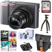 Panasonic LUMIX ZS100 4K Digital Camera, 20.1 Megapixel 1-Inch Sensor, 10X Zoom Leica Lens DMC-ZS100S (Silver), Bag, Tripod, 16GB SD Card + Case, Corel PC Software Kit, Cleaning Kit