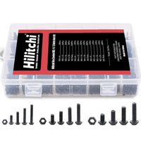 Hilitchi 510-Pcs M3 M4 M5 Alloy Steel Button Head Socket Cap Screws Hex Head Bolt Nuts Assortment Kit - 10.9 Grade Alloy Steel (Button Head)