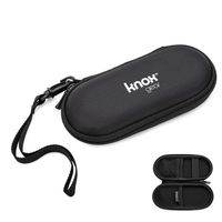Knox Gear Hardshell case for Digital Voice Recorders, MP3 Players, USB/Audio Cables, Wireless Earbuds, Wireless Presenters (Black) - 3 Pockets and 2 Elastic Bands to Secure Contents