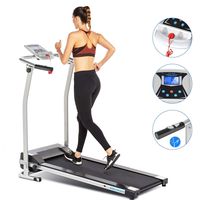 ANCHEER Treadmill, Treadmills for Home with LCD and Pulse Rate Grips Motorized Running Walking Jogging Exercise Fitness Machine Trainer Equipment for Home Gym Office (Navy Sliver)