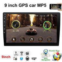 KOqwez33 Car Stereo System, 9 Inch HD Touch Screen Car MP5 Player, Support Backup Camera GPS FM Radio Bluetooth WiFi Mirror Link iOS/Android Phone Connect with 8-LED Rear Camera