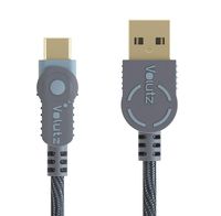 Volutz Armorcord USB Type C Cable, USB A 2.0 to USB-C Fast Charger, Nylon Braided Cord for Samsung Galaxy S10 S9 S8 Plus Note 9 8, LG V30 V20, Nintendo Switch and More USB C Devices (1ft, Orc Gray)