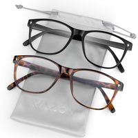 Mamjoin Blue Light Blocking Glasses, 2 Pack Anti Eyestrain Computer Glasses UV Filter Blue Light Blocker Glasses for Men Women, Square Frame & Clear Lens, Non Prescription Screen Bluelight Glasses