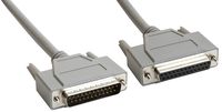 Amphenol CS-DSW3DB25MF-050 DB25 Male to DB25 Female Null Modem Cable, No Handshaking, 50', Gray