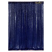 ShinyBeauty Sequin Photo Backdrop Sparkly Curtains 20FTx10FT Navy Blue 2 Panels Set Sequins Fabric Background Kids Mardi Gras Backdrop Dark Blue -0327S (240x120-Inch 2Pack, Navy Blue)