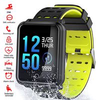 Smart Watches, IP68 Waterproof Sports Fitness Tracker with Heart Rate Blood Pressure Monitor for Fathers Day Men Women Kids Gifts Pedometer Wearable Smartwatch Wrist Watch for Running (yellow)