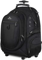 Rolling Backpack, Travel Laptop Backpack with Removable Wheels for Women and Men, 17 inch Roller Backpack for Business, School College, Gifts for Him, Her, Boyfriend, Girlfriend, Black