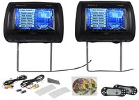 Rockville RTSVD961-BK 9" Black Touchscreen Dual DVD/HDMI Car Headrest Monitors