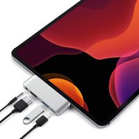 Satechi Aluminum Type-C Mobile Pro Hub Adapter with USB-C PD Charging, 4K HDMI, USB 3.0 & 3.5mm Headphone Jack - Compatible with 2018 iPad Pro, Microsoft Surface Go (Silver)