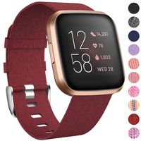 NANW Bands Compatible with Fitbit Versa/Versa 2, Versa Lite Edition Bands Small Large, Woven Fabric Accessories Strap Wristband Replacement Women Men Compatible with Fitbit Versa 2 Smartwatch