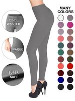 SATINA #1 High Waisted Buttery Soft Leggings | Regular and Plus Size | 22 Colors (Plus Size, Gray)