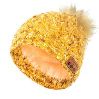 Bluetooth Beanie Hat Winter Knit Pom Pom Beanie Music Hat Wireless Headphone Speaker Hat Double Layer Slouchy Skull Cap for Women Girls, 23 Yellow