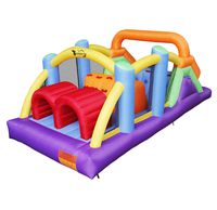 BESTPARTY Obstacle Course Inflatable Bounce House Castle with Large Slides Bounce Area and Obstacles Inflatable Bouncer House Jumper with Blower