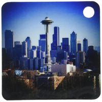 3dRose Seattle Space Needle and Downtown - Key Chains, 2.25 x 4.5 inches, set of 4 (kc_14267_2)