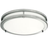 LB72119 LED Flush Mount Ceiling Light, 12 inch, 15W (150W Equivalent) Dimmable 1200lm, 4000K Cool White, Brushed Nickel Round Lighting Fixture for Kitchen, Hallway, Bathroom, Stairwell
