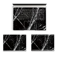 MasiBloom 3 in 1 Body Protector Sticker Decal Full Protective Laptop Cover Skin for 13.5" 13 Inch Microsoft Surface Book (2015 Released) (for 13.5" Surface Book, Marble- Black)