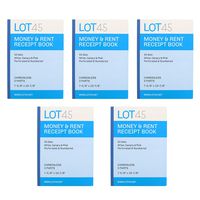 Lot45 Payment Receipt Book 5pc Set - 7.5 x 11in Carbonless Receipt Books for Landlord and Renters, 3-Part Triplicates
