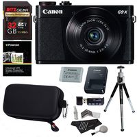 Canon PowerShot G9x Mark II Digital Camera with 3x Optical Zoom Built-in Wi-Fi LCD touch panel Black, Sandisk 32GB Memory Card, Ritz Gear Photo Pack, Polaroid Tripod, Cleaning Kit and Accessory Bundle