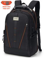 USB Laptop Backpack for Men, Anti Theft Slim Durable Business Travel Backpack with USB Charging, Water Resistant with Luggage Strap Computer Bag for Women Fits 15.6 Inch Laptop and Notebook - Black