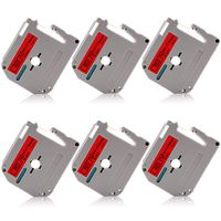 Unismar Compatible Label Tape Replacement for Brother P-Touch M Series Tape M-K431 MK431 M-K431s for PT-70BM PT-M95 PT-90 PT-70 PT-65 PT-70SR PT-85 Label Maker, 1/2" x 26.2', Black on Red, 6-Pack