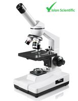 Vision Scientific Monocular Brightfield Microscope, 40x - 800x Magnification,0.65 N.A. Condenser, LED Illumination with Intensity Control, Mechanical Stage, Coaxial Coarse & Fine Focus, 110V