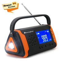 Emergency NOAA Weather Crank Solar Powered Portable Radio with 4000mAh Battery Power for Cell Phone, Bright Flashlight for Household Emergency and Outdoor Survival (097-Orange)