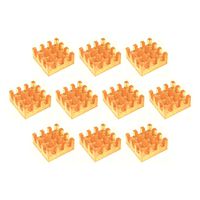 Easycargo 10pcs 9mm Copper Heatsink Kit + 3M 8810 Thermal Conductive Adhesive Tape, Mini Cooler Heat Sink for Cooling VRM Stepper Driver MOSFET VRam Regulators (Copper 9mmx9mmx4mm)