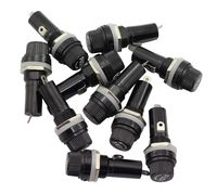 Magic&shell 10PCS Black AC 125V/15A 250V/10A Electrical Panel Mounted 6X30mm Fuse Holder Glass Fuse Tube Protector