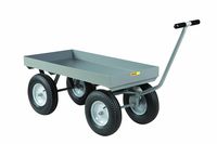 Little Giant CH-2448-X3-16P Steel Heavy-Duty Wagon Truck with 3" Deep Lip Edge Deck, 3000 lbs Capacity, 48" Length x 24" Width