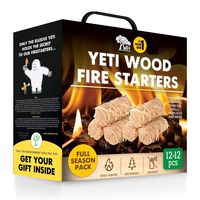 WOODHOT FIRE Starters Natural Tumbleweeds | 144 pcs Full Season Pack CASE | - YETI Wood fire Starter for Fireplace, Campfire, Wood Stove, fire Pit, Charcoal Grill, Barbecue Smoker, BBQ