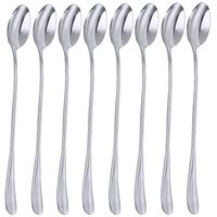 Long Handle Spoon, MCIRCO Stainless Steel Spoon Set Mixing Spoon Ice Cream Spoon Long Spoon Iced Tea Spoon Coffee Spoon Dessert Spoon Milkshake Spoon,Set of 8(Ice spoon)