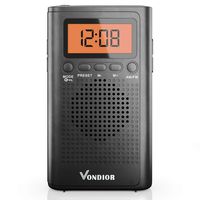 Pocket Radios with Best Reception AM FM. Pocket Radio Player Operated by 2 AAA Battery, Stereo Headphone Socket (Black,Blue), by Vondior