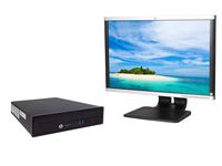 HP EliteDesk 800 G1 Ultra Slim Desktop PC, Intel Core i5-4570s 2.9GHz, 8GB DDR3 RAM, 256GB SSD, Windows 10 Pro and HP LA2205 22-Inch Monitor (Renewed)