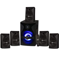 Acoustic Audio Bluetooth 5.1 Speaker System with Sub Light and FM Home Theater 6 Speaker Set
