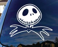Jack Bat Tie - Nightmare Before Christmas - Vinyl - 6" wide (color: WHITE) decal laptop tablet skateboard car windows stickers