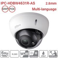 Dahua 6MP Dome Camera IPC-HDBW4631R-AS 2.8mm IP PoE IR30m IK10 IP67 Indoor Outdoor Network Camera Support SD Card