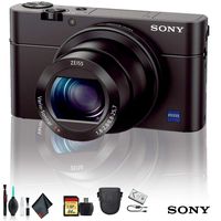 Sony Cyber-Shot DSC-RX100 IV Camera DSCRX100M4/B with Soft Bag, 64GB Memory Card, Card Reader, Plus Essential Accessories