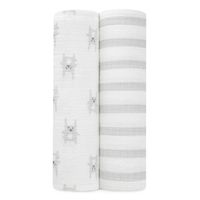 aden by aden + anais flannel swaddles 2-Pack; bunny blue 2-pack