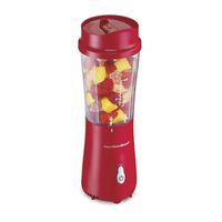 Hamilton Beach Personal Blender for Shakes and Smoothies with 14oz Travel Cup and Lid, Red (51101RV)