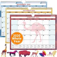 Desk Calendar 2020 - Small Monthly Desk/Wall Calendar, 14" x 11", Planner for 2020 Whole Year,180g Thick Paper, Smooth Writing, Large Space for Writing Notes, Ruled Blocks, Corner Protectors, Animal