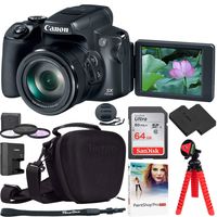 Canon PowerShot SX70 HS 20.3MP 65x Optical Zoom Digital Point & Shoot Camera Bundle with 64GB Memory Card, Camera Case, Replacement Battery, 67mm Filter Kit, Paintshop Pro 2018 and Spider Tripod