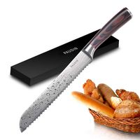Bread Knife - PAUDIN Ultra Sharp Serrated Knife 8 Inch, German High Carbon Stainless Steel Cake Slicer, Ergonomic Handle, Durable Kitchen Knife Bread Cutter for All Types of Bread