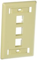 Hubbell IFP13EI Flush Phone/Data/Multimedia Wall Plate, 1 Gang, 3 Port, Electric Ivory (Pack of 25)