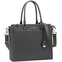 Laptop Bag,15.6 Inch Women Laptop Shoulder Bags Practical Work Totes Large Briefcase Structured Computer Bag for Work Commute School Weekend Travel-Darkgray