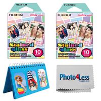 Fujifilm Instax Mini Stained Glass Film X2 (20 Sheets) + Album for Fuji Instax Photos - Instant Film Bundle