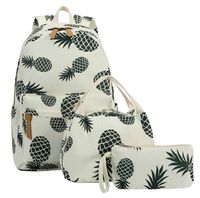 Bookbag School Backpack Girls Cute Schoolbag for 15 inch Laptop backpack set (Beige A002 Green pineapple)