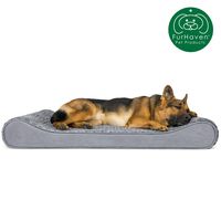 Furhaven Pet Dog Bed | Orthopedic Ultra Plush Faux Fur Ergonomic Luxe Lounger Cradle Mattress Contour Pet Bed w/ Removable Cover for Dogs & Cats, Gray, Jumbo