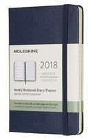 Moleskine Classic 12 Month 2018 Weekly Planner, Hard Cover, Pocket (3.5" x 5.5") Sapphire Blue