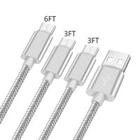 KCgrape Charger Cord Cable For Samsung Galaxy A6 S7 S6 Edge Plus,LG K40 Stylo 3 2 Plus/2v,Harmony Fortune 2,Tribute Dynasty,Rebel 2 3,X Power,Micro Usb Charging Fast Charge Phone Data Wire 3-3-6 FT